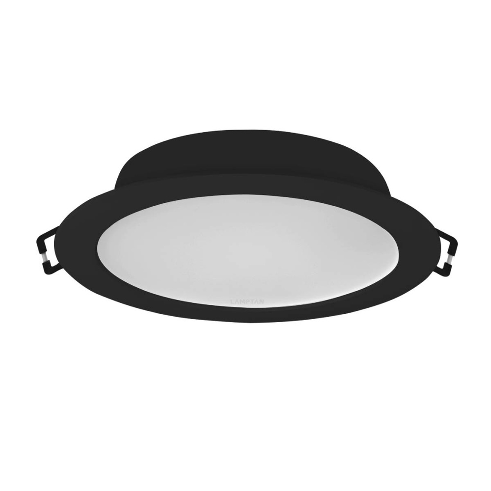 LAMPTAN โคมดาวน์ไลท์ LED แบบติดลอยหน้ากลม 18W รุ่นทวิสท์แอนด์โก สีดำ
