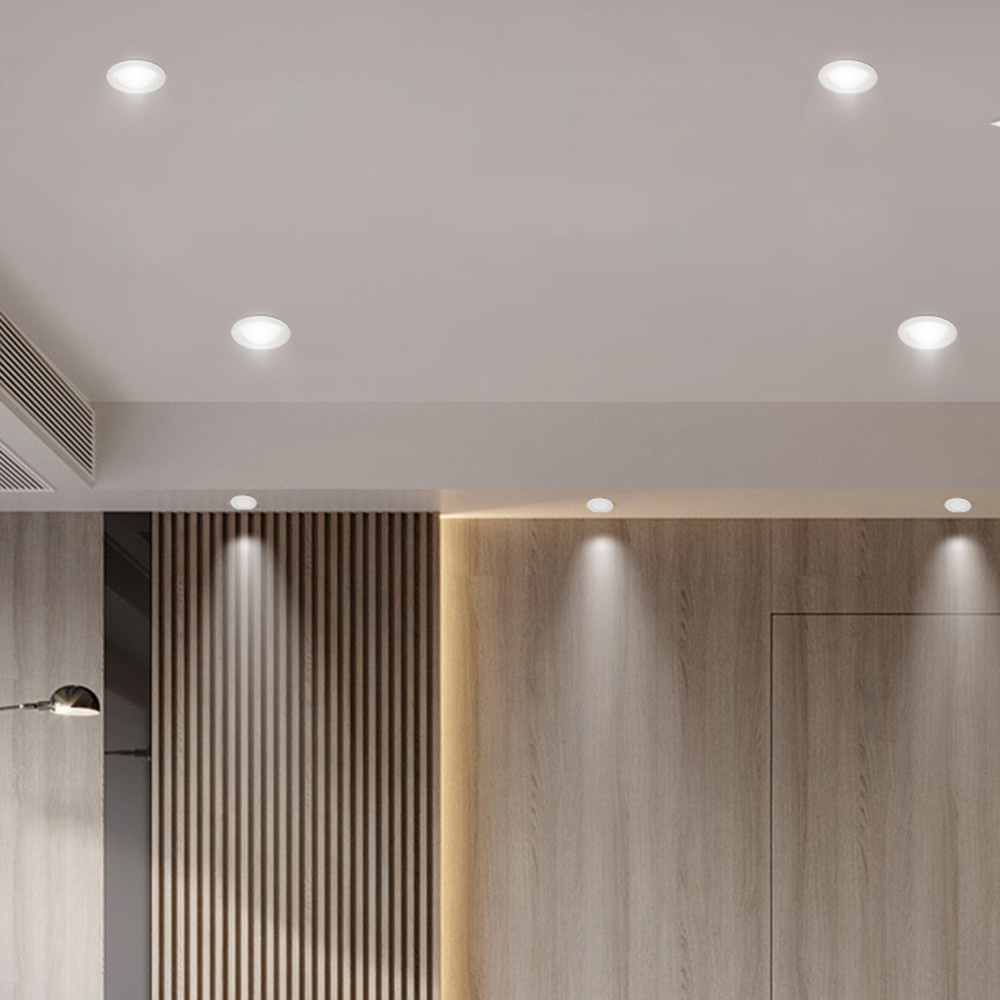 V.E.G.lighting โคมดาวน์ไลท์ อลูมิเนียม ทรงกลม 5นิ้ว 9W แสงวอร์ม ขอบสีขาว