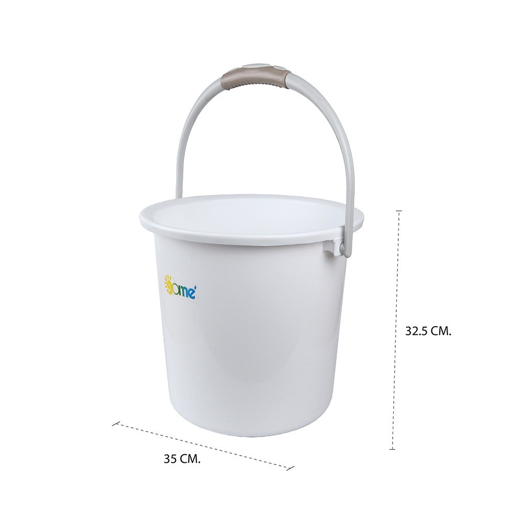 GOME ถังน้ำหูหิ้วกลม 6.5 กล. ขนาด 34x34x33.50 ซม. รุ่น J0521-6 สีขาว