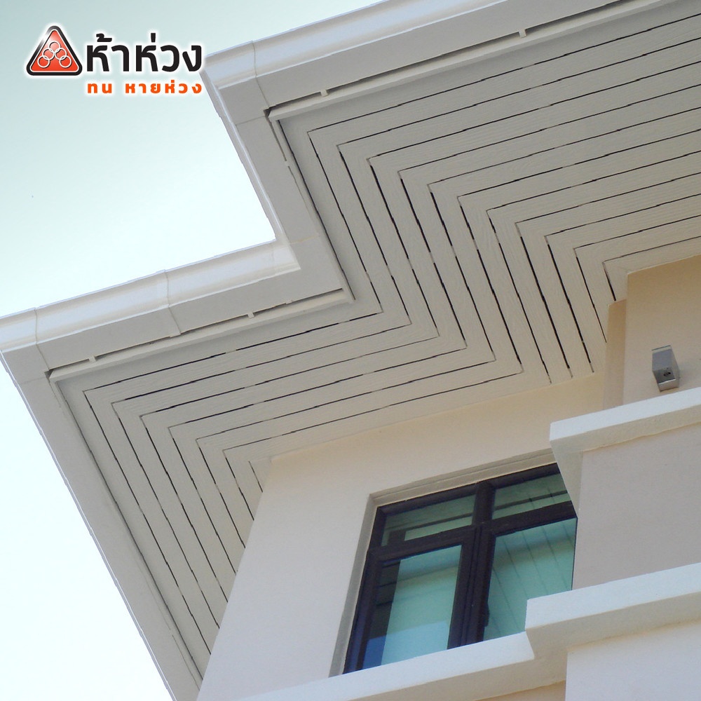 ห้าห่วง ไม้ระแนง รุ่นขอบวี ลายเสี้ยน 0.8x7.5x300 ซม. สีธรรมชาติ