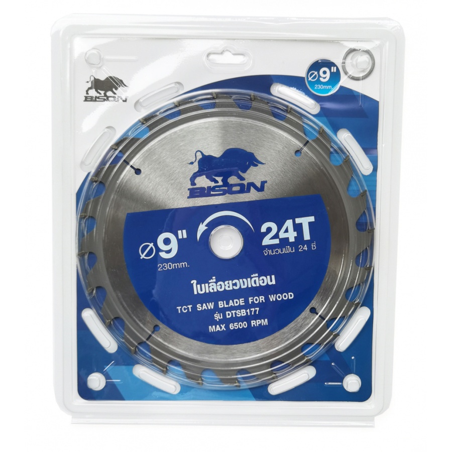 BISON ใบเลื่อยวงเดือน DTSB177 9"x24Tx1.7x2.6x25.4-20mm