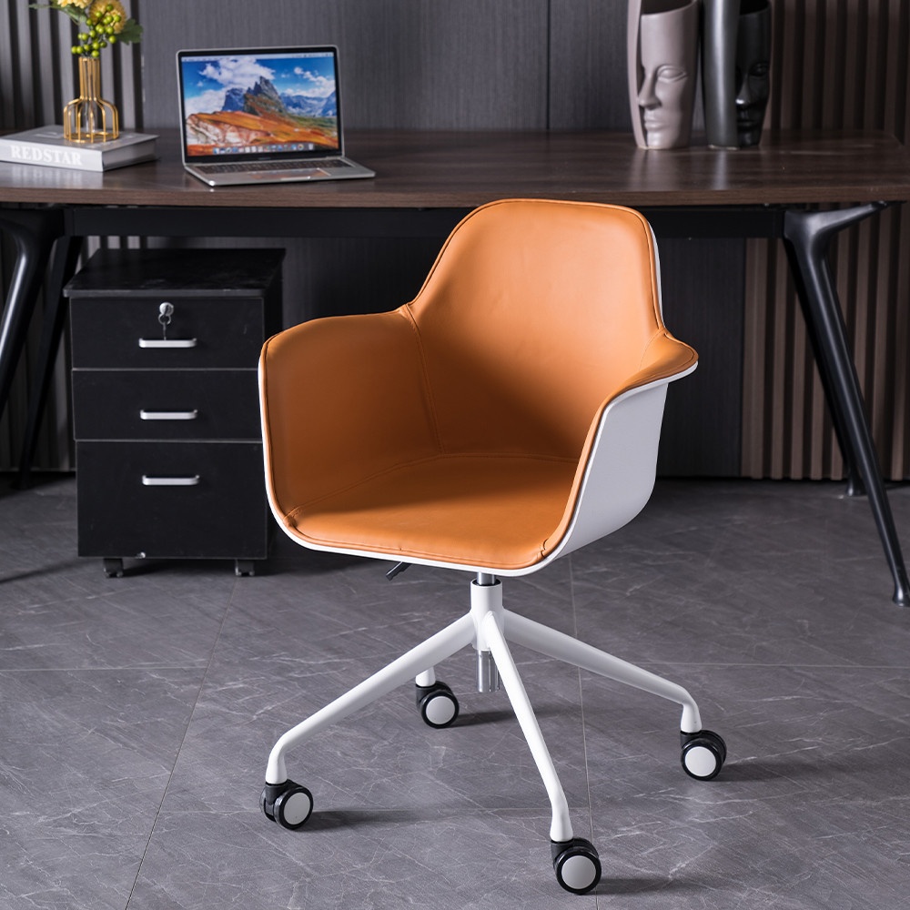 SMITH เก้าอี้สำนักงาน รุ่น Zayna-01 ขนาด 49x63x85 ซม. สีขาว-ส้ม
