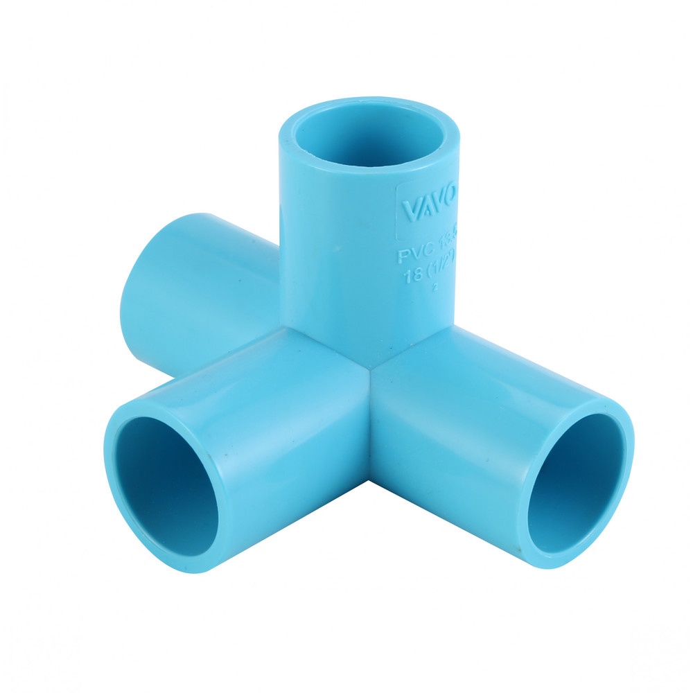 VAVO สี่ทางตั้งฉาก หนา 1/2 ”(18) สีฟ้า