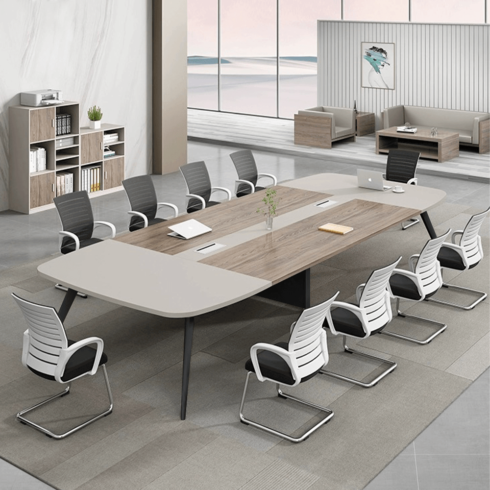 SMITH โต๊ะประชุม รุ่น Monic-02 ขนาด 140x350x75 ซม. สีกากี (1/4)