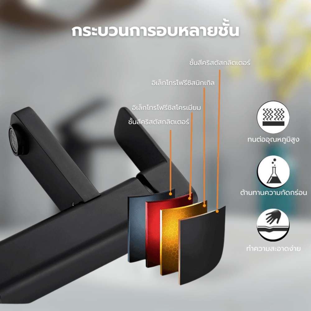 Verno ก๊อกอ่างล้างหน้าสแตนเลสทรงยืน รุ่น VN-8207 สีดำ
