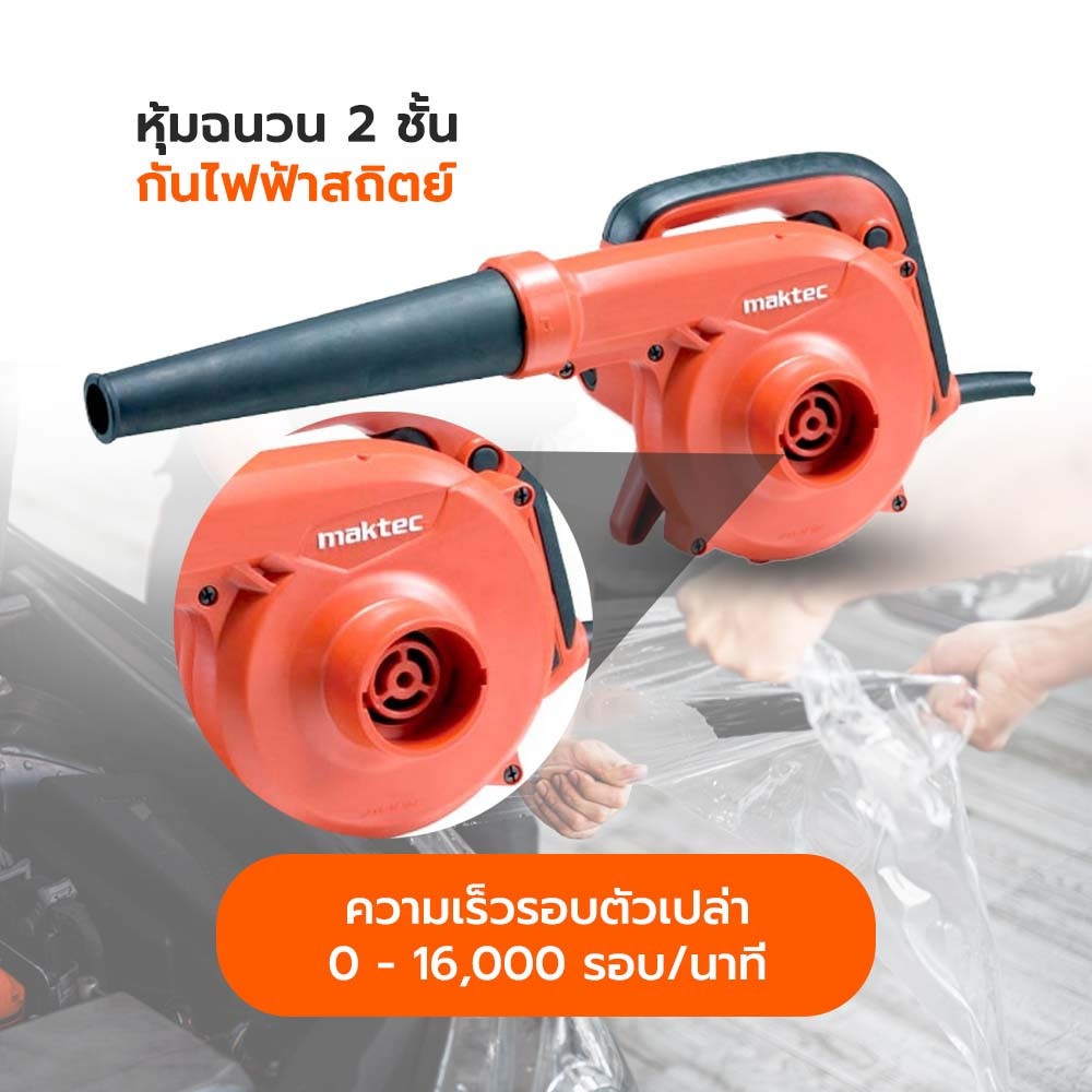 เครื่องเป่าลมมีถุงเก็บฝุ่น 600W รุ่น MT403 MAKTEC