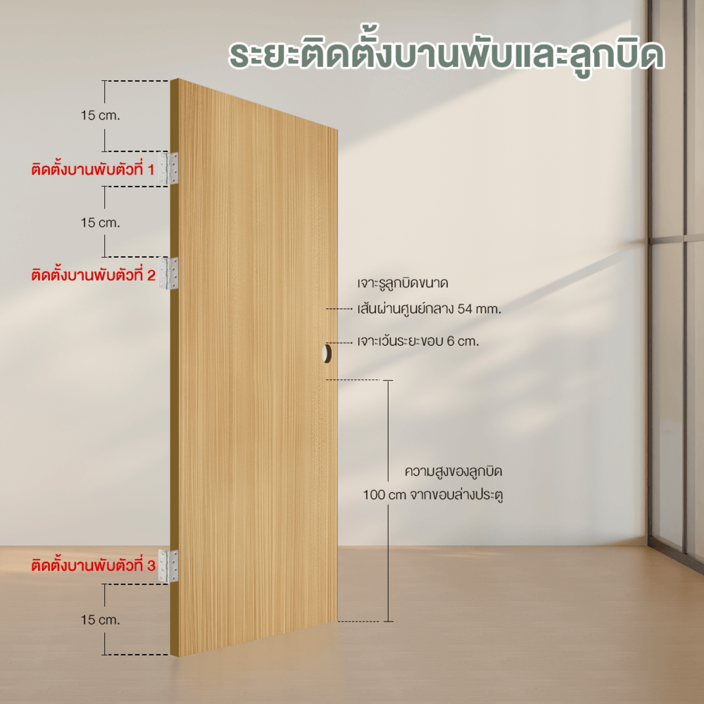 HOLZTUR ประตูปิดผิวพีวีซี บานทึบเรียบ PVC-F01-GC34 80x200ซม. สี Wenge