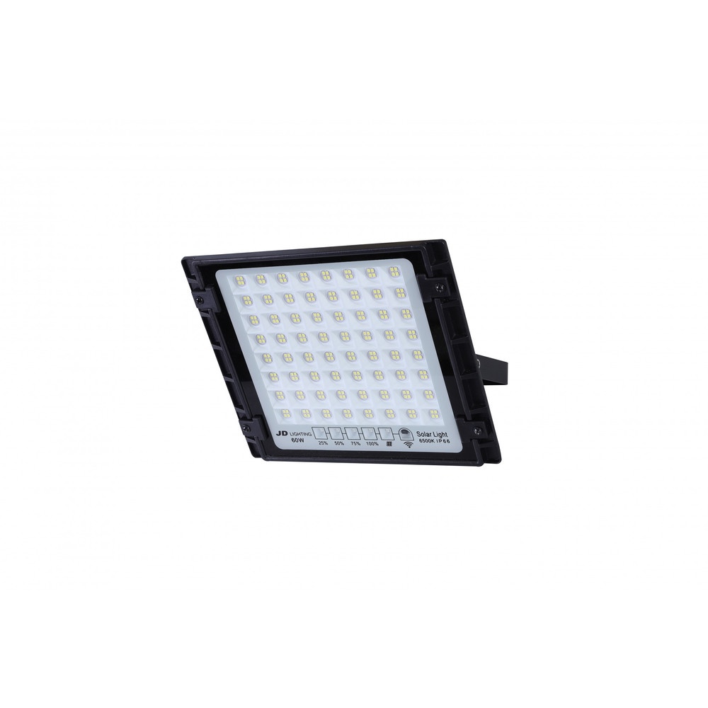 JD โคมไฟสปอร์ตไลท์โซลาร์เซลล์ 60W พร้อมรีโมท รุ่นJDTGD-8860W+รีโมท IP65 แสงวอร์มไวท์