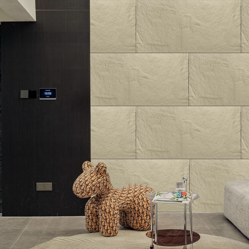 GREATWOOD บอร์ด PU หินเทียมลาย Stone Skin ขนาด 60x120CM สี Ash Black