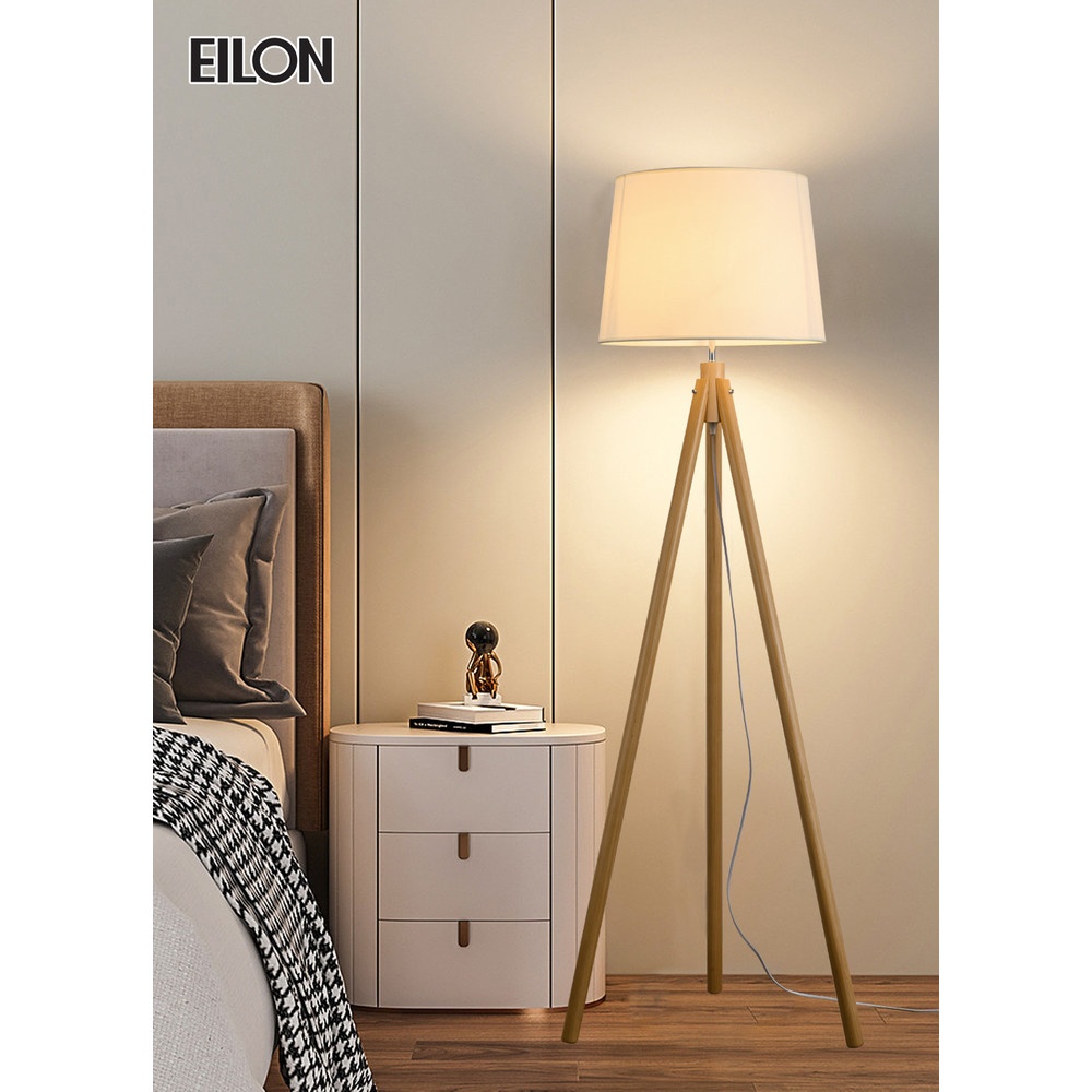 EILON โคมไฟตั้งพื้นโมเดิร์น ขาไม้ รุ่น fluffy S3036F สีไม้
