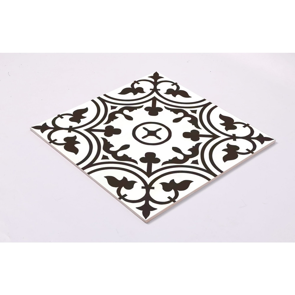 Marbella กระเบื้องเซรามิคปูพื้น 40X40 ซม. รุ่น บลูมฟลาวเวอร์ แบล๊ก JMZ40206 Gloss (12P)