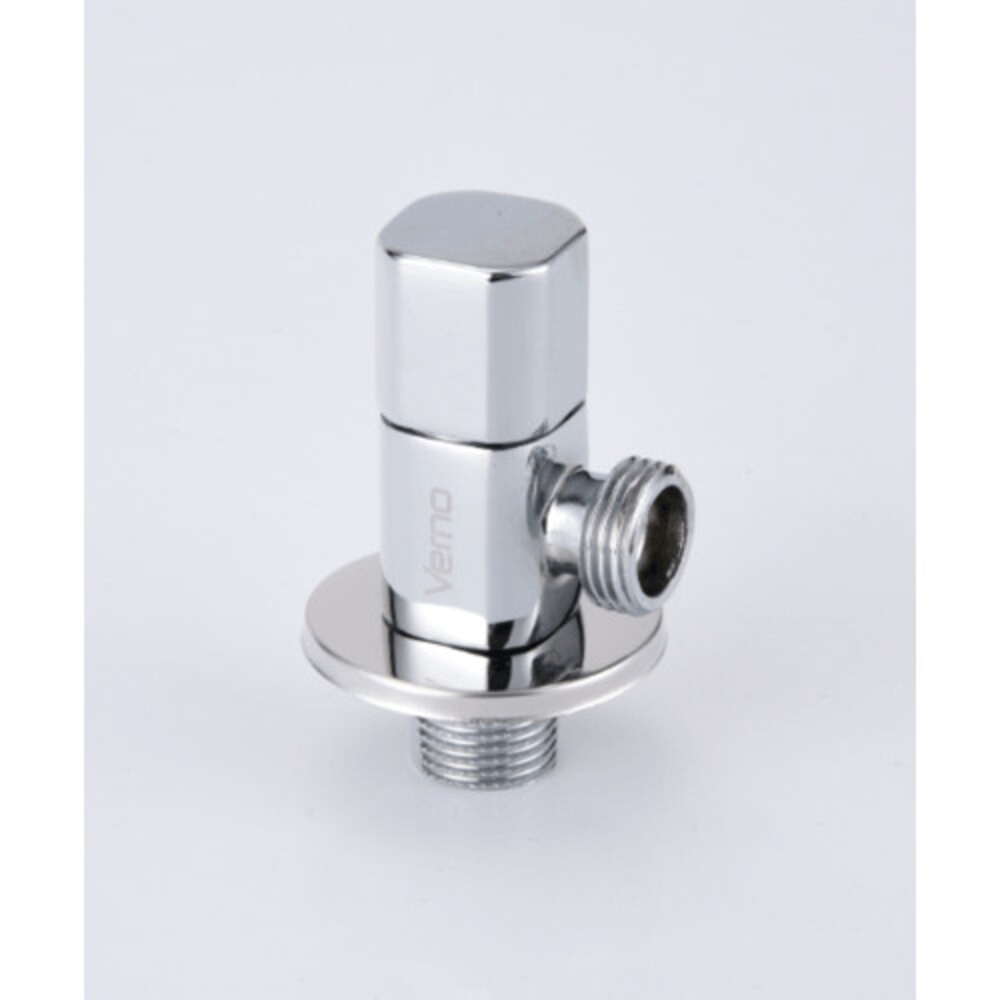 Verno สต๊อปวาล์วทองเหลือง 1 ทาง รุ่น PQS-C9SJ ขนาด 8x4.2x2.7 ซม. สีเงิน