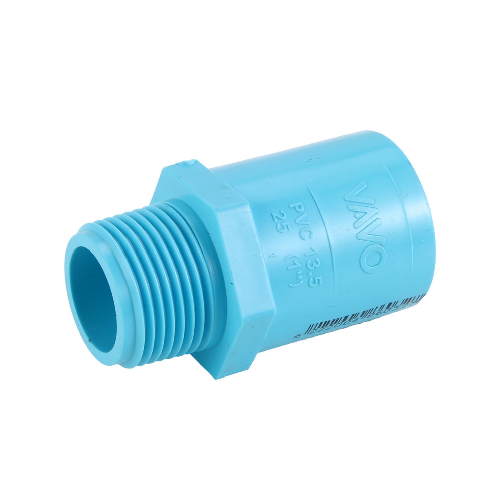 VAVO ข้อต่อตรง เกลียวนอก หนา 3/4 ”(20) สีฟ้า
