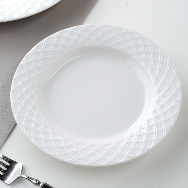 ADAMAS จานเซรามิค 8.5 นิ้ว FIONA-WH02 สีขาว