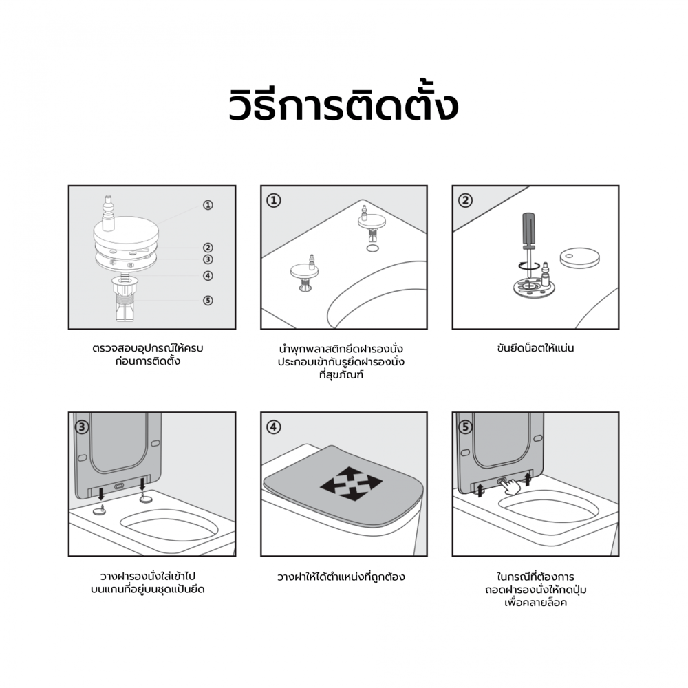 Verno ฝารองนั่งโถสุขภัณฑ์ U shape Soft close รุ่น วีน่า VN-3310