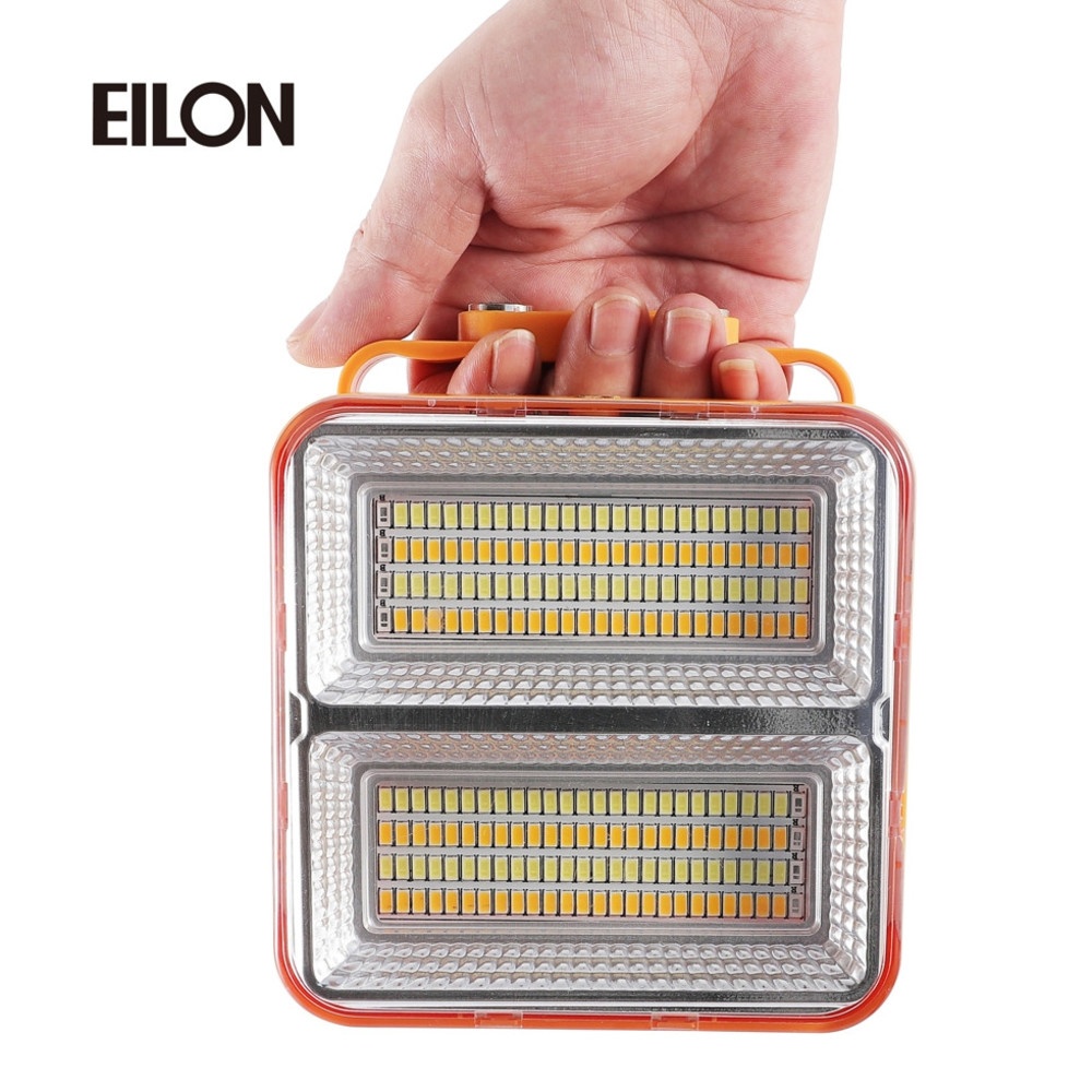 EILON สปอร์ตไลท์โซล่าร์เซลล์แบบพกพา พับได้ 50W รุ่น ESTD-050W-QB3065 แสง3สี+ไฟแสงแดงและสีฟ้า
