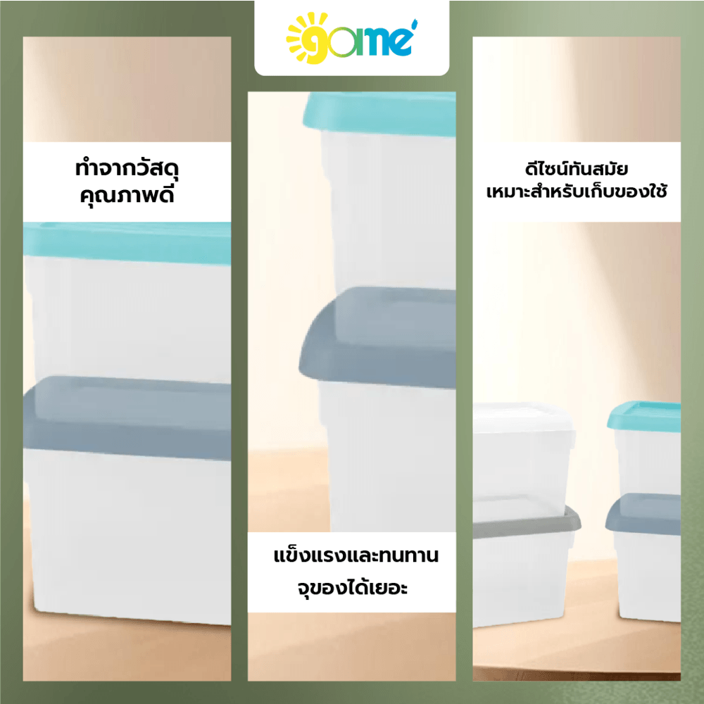 GOME ชุดกล่องเก็บของอเนกประสงค์ 1.5 ลิตร (4ชิ้น) รุ่น TG54798 ขนาด 18.5x12.5x23 ซม. สีใส