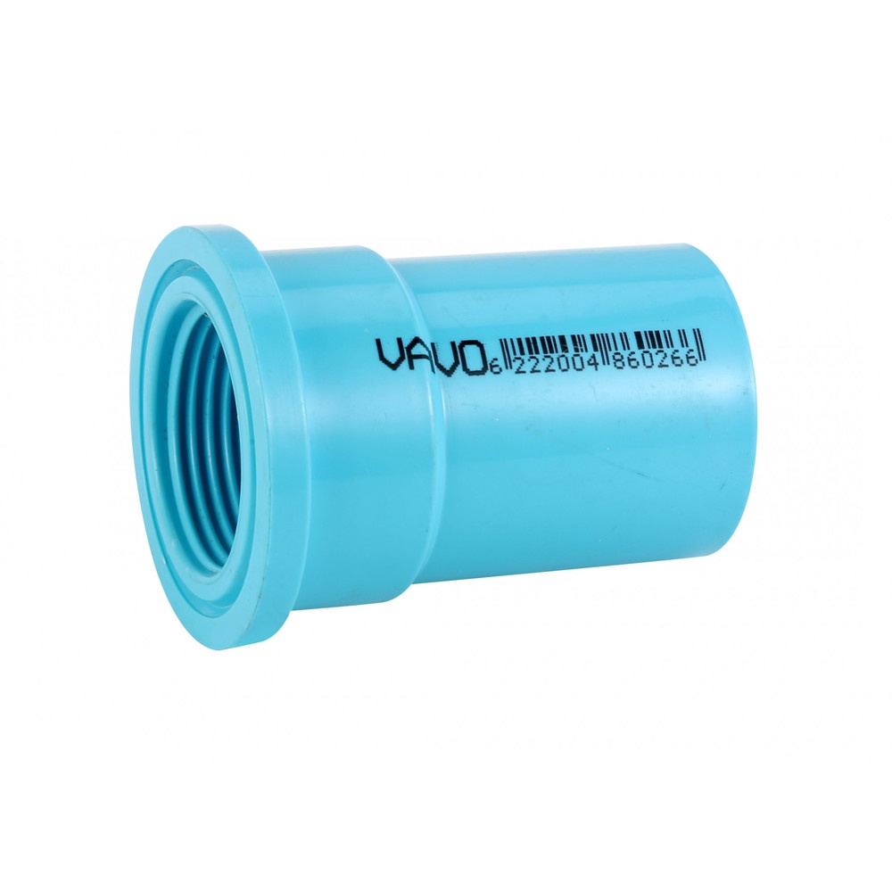 VAVO ข้อต่อตรง เกลียวใน หนา 1”(25) สีฟ้า