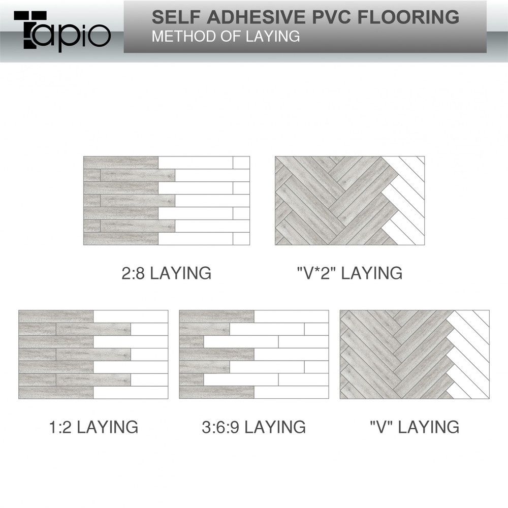 Tapio กระเบื้องยางหลังกาว ขนาด 1524x9144x2mm รุ่น offwhite wood 2PBJ014 (2.23㎡/box) (16P)