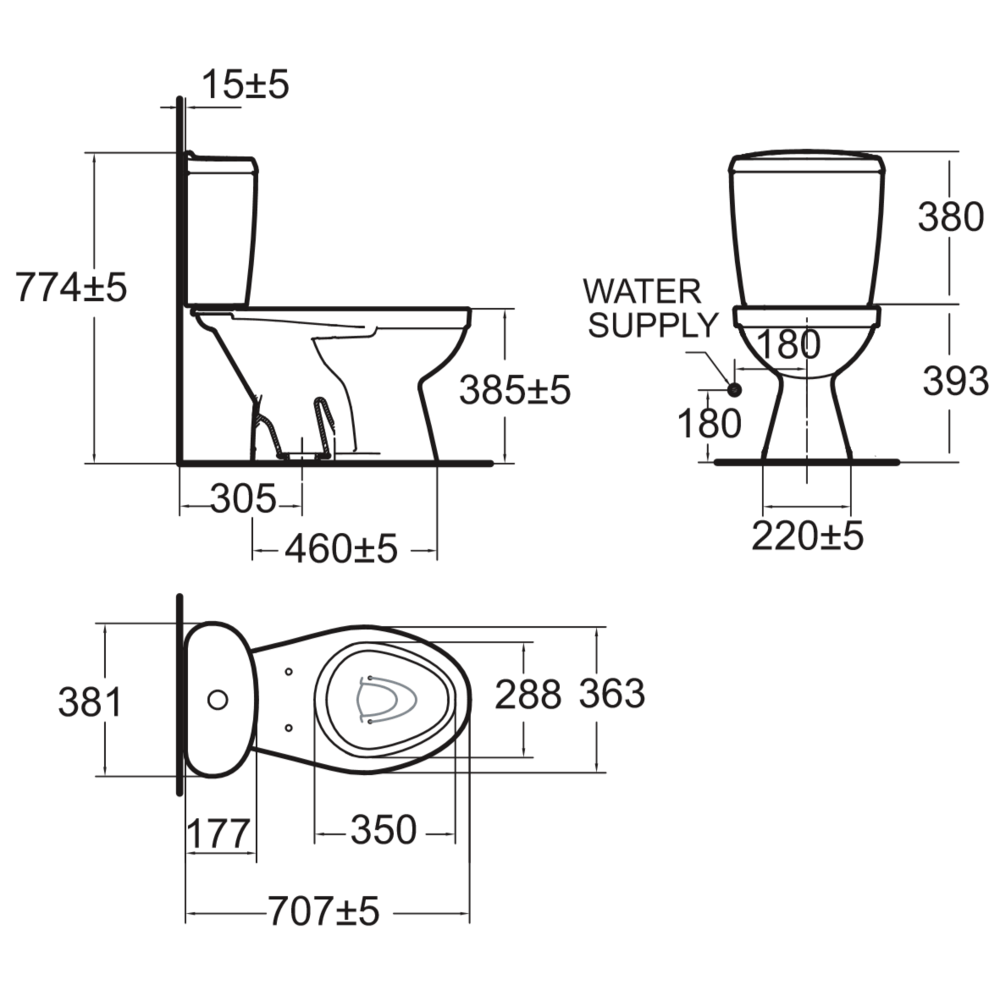 American Standard สุขภัณฑ์วินสตันพร้อมสลิมสมาร์ทวอชเชอร์ รุ่น 2696DMB3-WT-0 ขนาด สีขาว