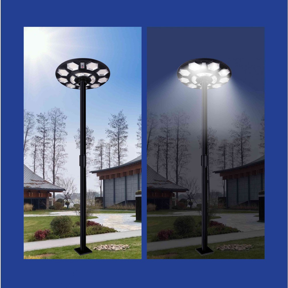 EILON โคมไฟสนาม UFO โซลาร์เซลล์ 200W รุ่น ETYN-TYD-SJ200W แสงเดย์ไลท์ สีดำ (เฉพาะตัวโคม)