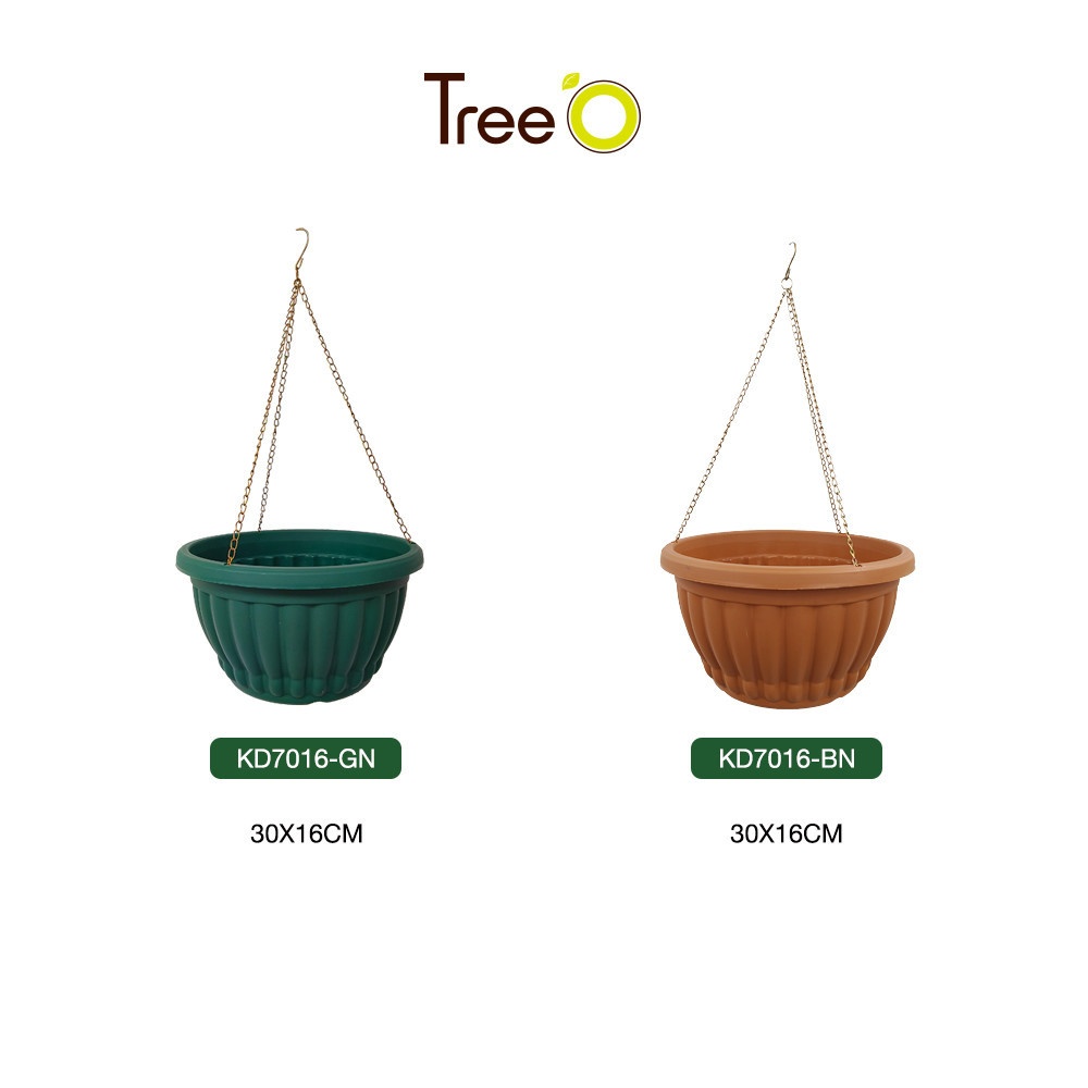 Tree O กระถางพลาสติก รุ่น KD7016 ขนาด 12นิ้ว สีน้ำตาล
