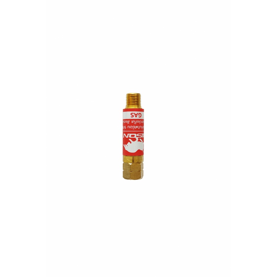 BISON ข้อต่อกันไฟย้อน 9/16 ด้านเกจ์แก๊ส สีแดง (Gas)