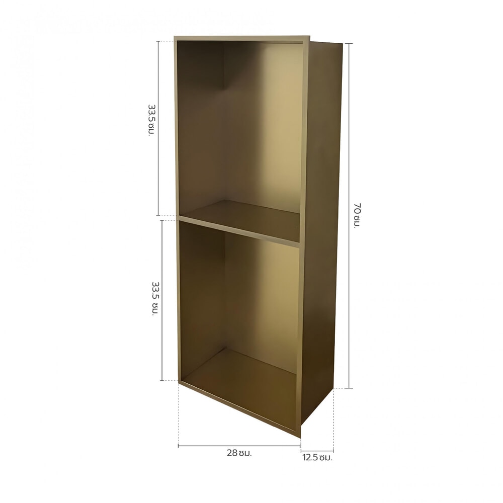 Verno ชั้นวางของฝังผนังสเตนเลส304 2 ชั้น รุ่น ST02 12.5X28X70CM สีแชมเปญ