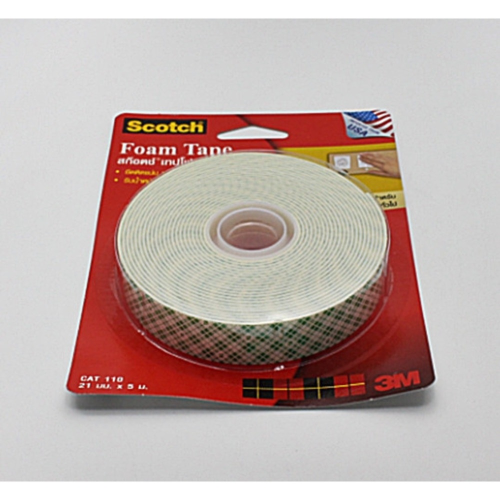 Scotch เทปโฟมกาวสองหน้า 21มม.x5ม. รุ่น CAT 110 สีขาว