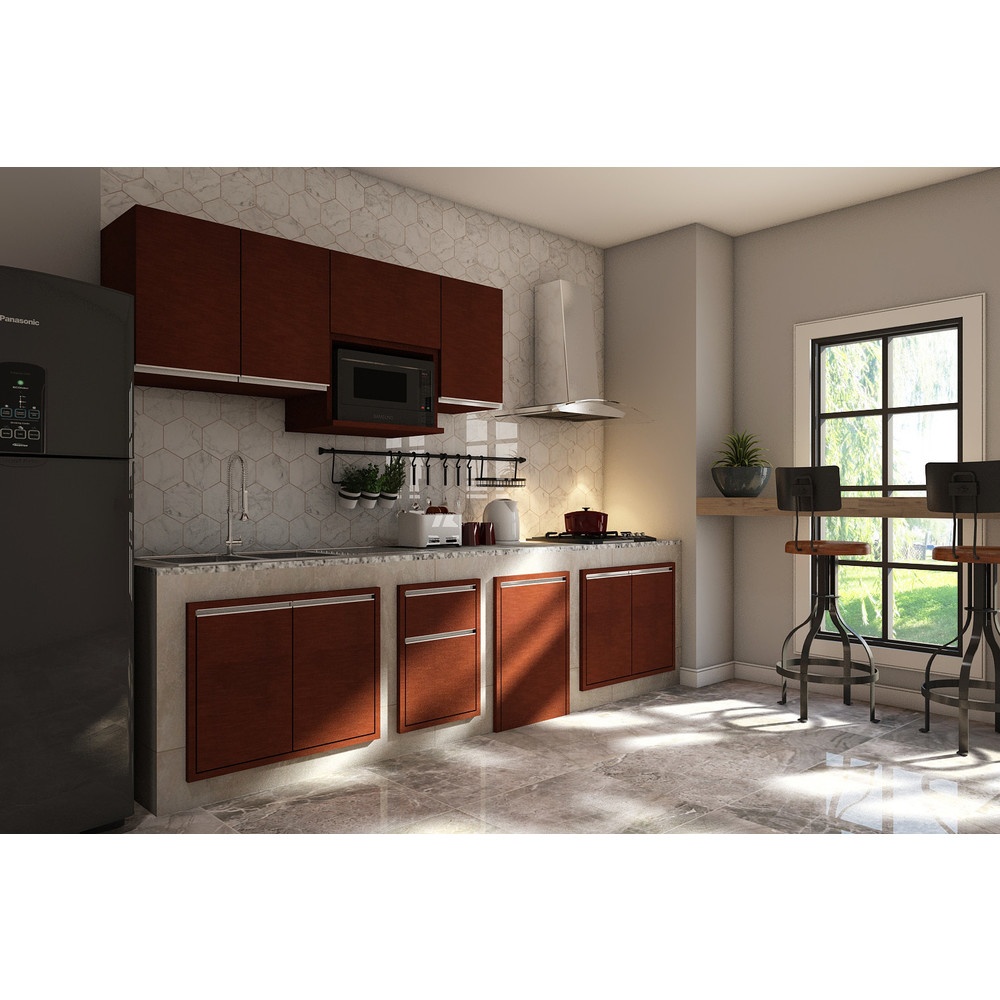 MJ ตู้ลิ้นชักบานทึบตรง(2ชั้น) 48x60x71 ซม. SAV-F604-WN สีวอลนัท