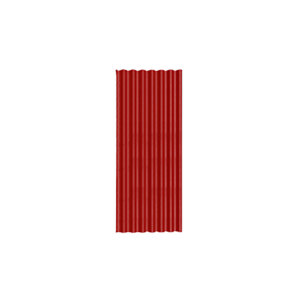 โอฬาร กระเบื้องหลังคาลอนเล็กปลายงอน ซ้าย 0.4x54x120 ซม. สีแดงประกายทับทิม