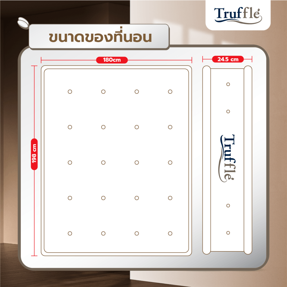Truffle ที่นอน Pocket Spring รุ่น Amerzaa 6ฟุต หนา10" รับประกันสปริง 5ปี