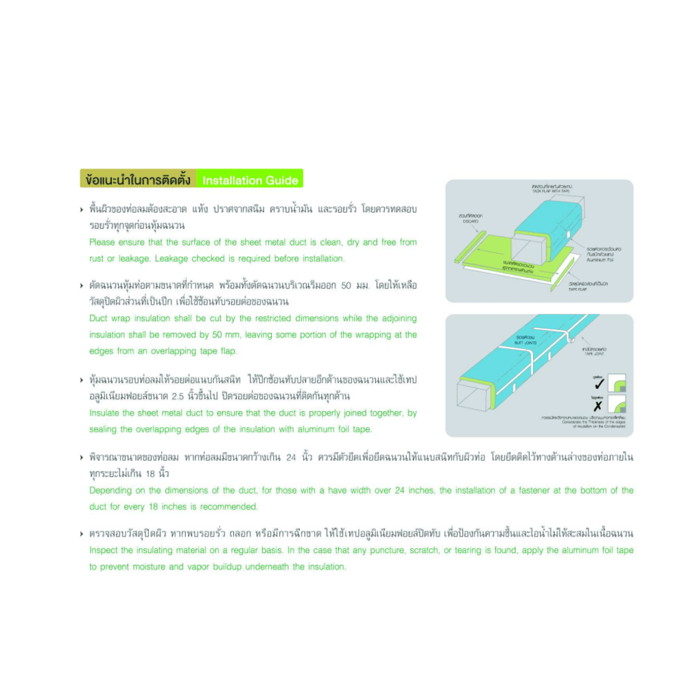 SCG ฉนวนกันความร้อน สำหรับงานหุ้มท่อระบบปรับอากาศ 2.5x122x3050 ซม.