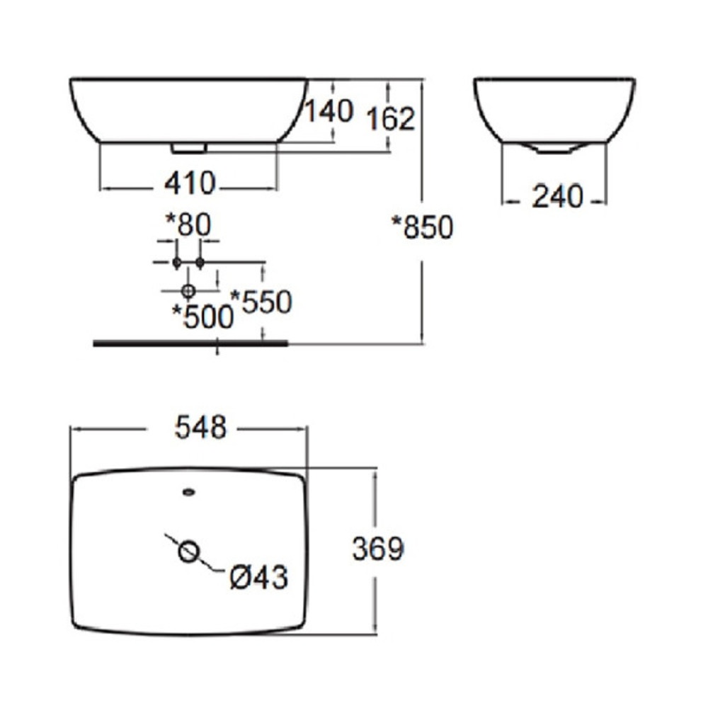 American Standard อ่างล้างหน้าวางบนเคาน์เตอร์ก๊อกบนอ่าง รุ่น ซิกเนเจอ WP-0618-WT