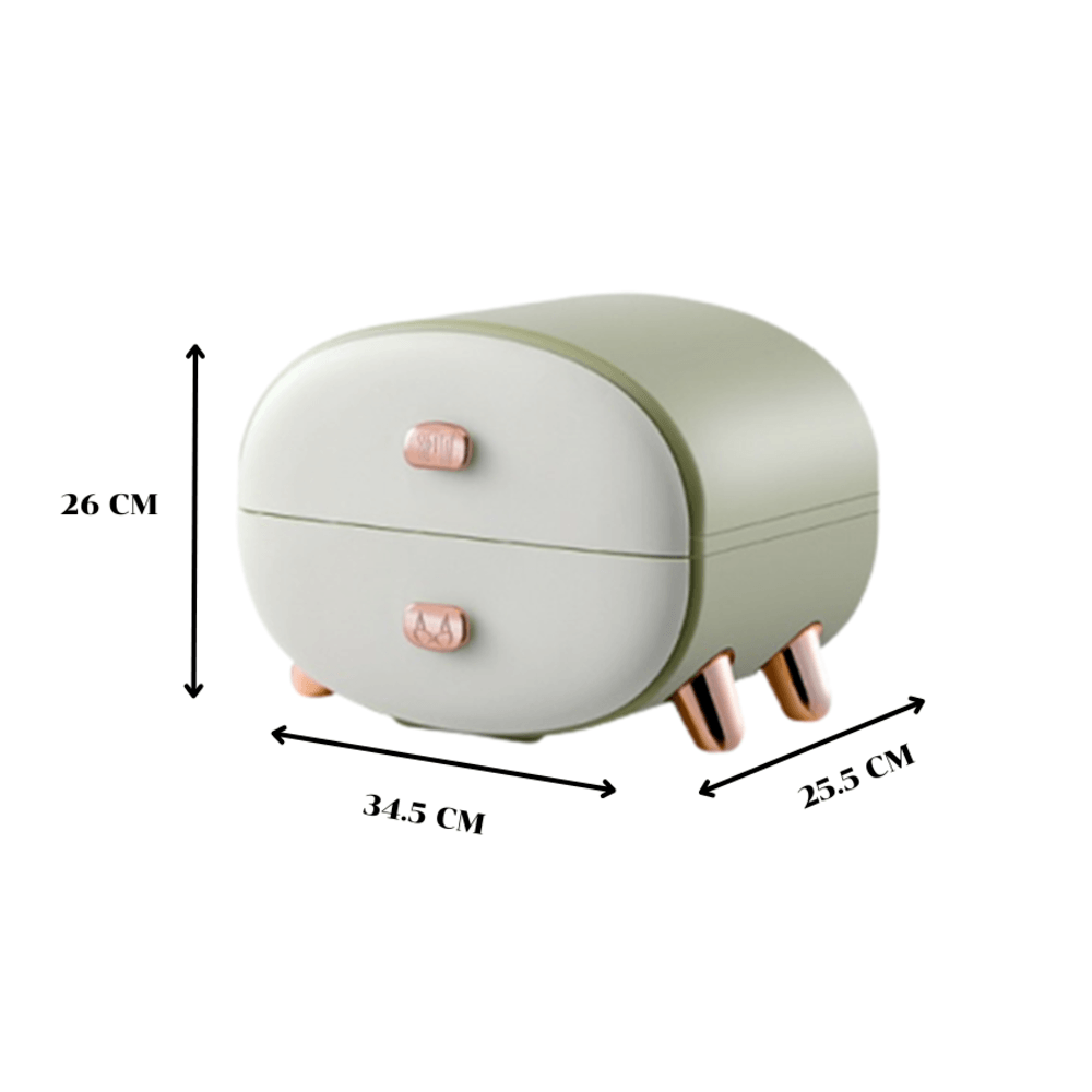 กล่องเก็บของ รุ่น8445-2G ขนาด25.5x34.5x26 ซม. สีเขียว
