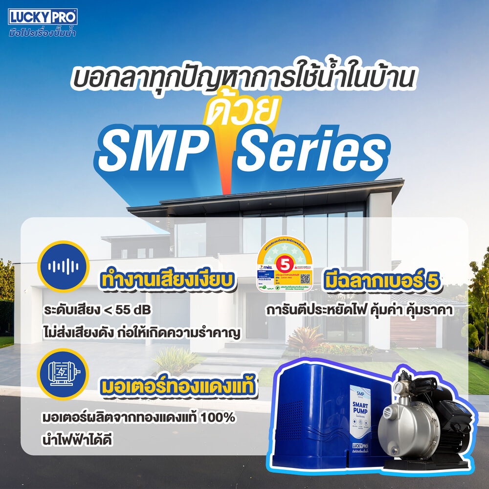 Lucky ปั๊มอัตโนมัติหลายใบพัด แรงดันคงที่ 680C วัตต์ 220 โวล์ท