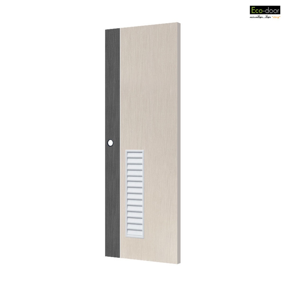 ECO-DOOR ประตูภายใน UPVC เอ็กซ์ทรูชั่น รุ่น PD3 ขนาด 70x200 ซม. สีเกรย์ไอเวอรี่ (เจาะ)