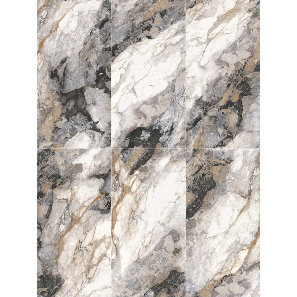 La Arezza กระเบื้องพอร์ซเลน 75X150 ซม. รุ่น Luxura elite marble (TMA715906L) High-glossy Random (2pcs /box 2.25 sqm)