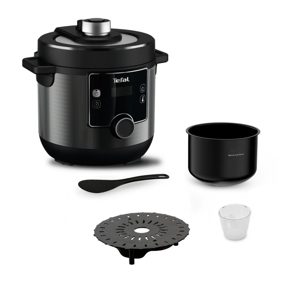 TEFAL หม้ออัดแรงดันไฟฟ้า Turbo Cuisine Maxi ขนาด 7.6 ลิตร รุ่น CY777866 สีเทา-ดำ