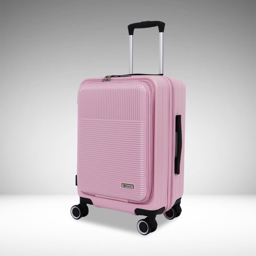 WETZLARS กระเป๋าเดินทาง ขนาด 20 นิ้ว พร้อมช่องใส่ของด้านหน้า รุ่น Spring-03 ขนาด 21x33x50 ซม. สีชมพู