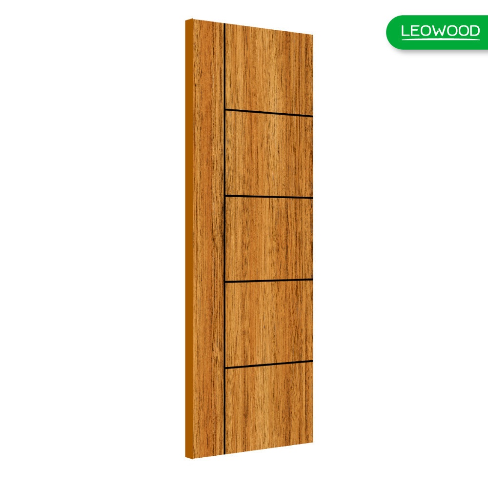 LEOWOOD ประตู ตู iDoor S6 ลาย 06 - Brazilian Teak ขนาด 35x900x2000