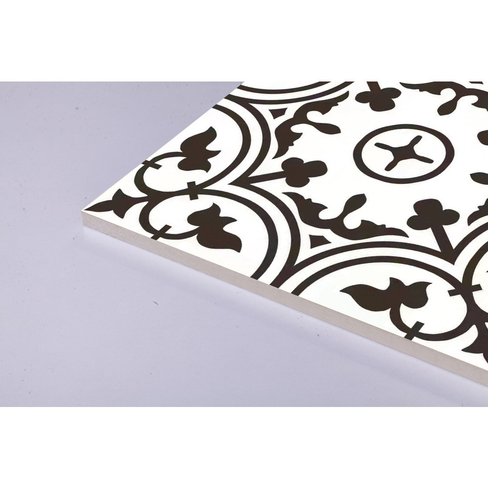 Marbella กระเบื้องเซรามิคปูพื้น 40X40 ซม. รุ่น บลูมฟลาวเวอร์ แบล๊ก JMZ40206 Gloss (12P)
