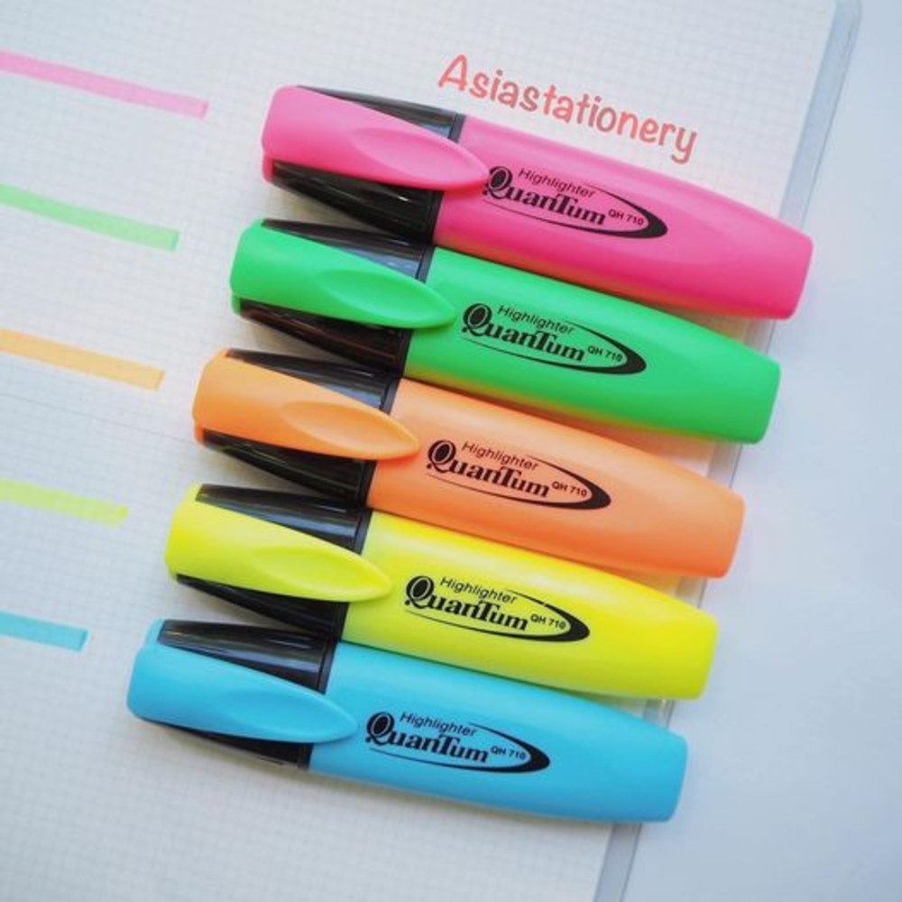 Quantum ปากกาเน้นข้อความ ขนาด 2-5 มม. รุ่น QH710 คละสี (5ด้าม/แพ็ค)