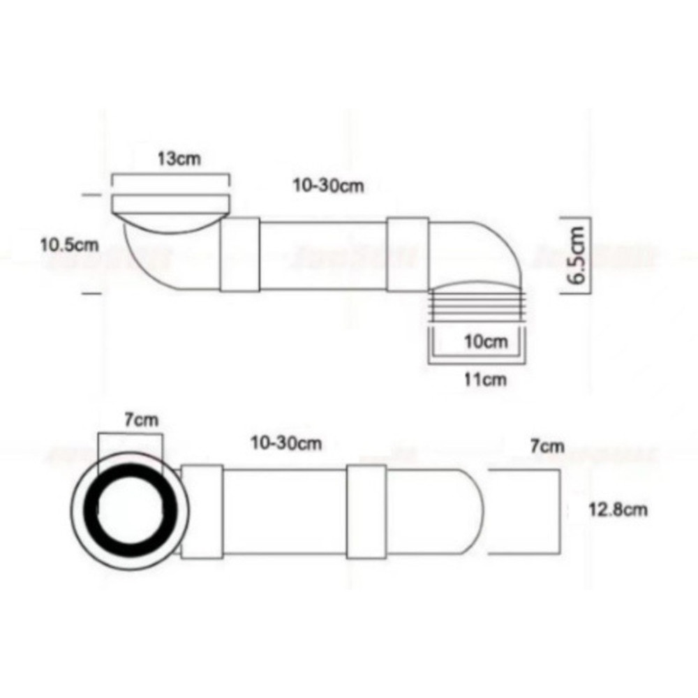 Verno ท่อเยื้องชักโครก ยาว15-30 ซม. รุ่น PO5S