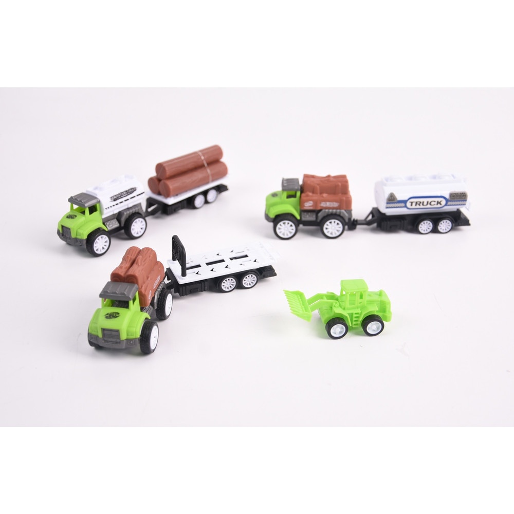 TOYS ของเล่นชุดรถพ่วงการเกษตร บรรจุ3คัน สีเขียว#99845-60(22x4.5x20.5ซม.)
