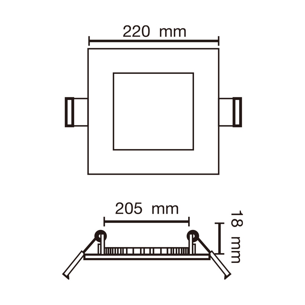 V.E.G.lighting ดาวน์ไลท์ LED แบบฝังหน้าเหลี่ยม 8 นิ้ว 18W รุ่นTP-SDW-18DL-4V แสงเดย์ไลท์ (แพ็ก 4 ชิ้น)