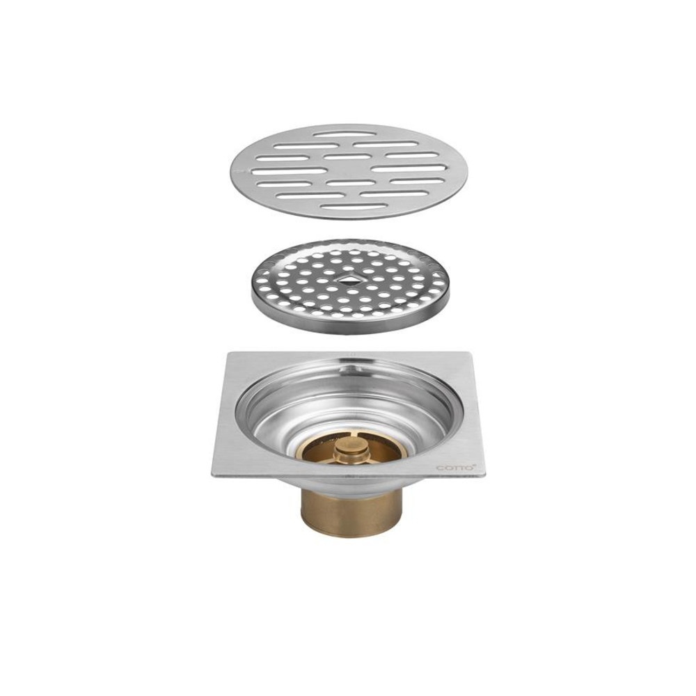 COTTO ตะแกรงน้ำทิ้งสเเตนเลสเหลี่ยมหน้าแปลน 4 นิ้ว รุ่น CT6404Z2P(HM)