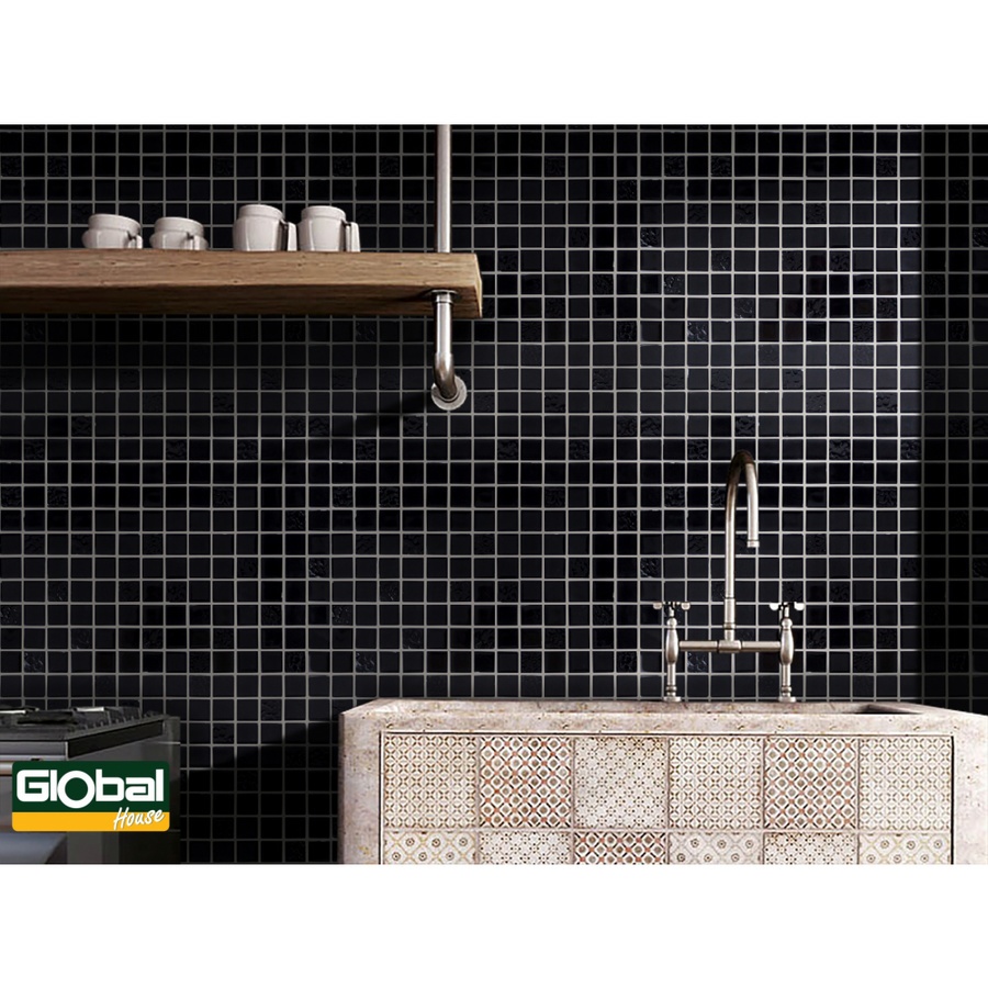 Marbella โมเสคแก้ว 30x30x0.4ซม. รุ่นเทอร์รี่ G03014BL สีดำ
