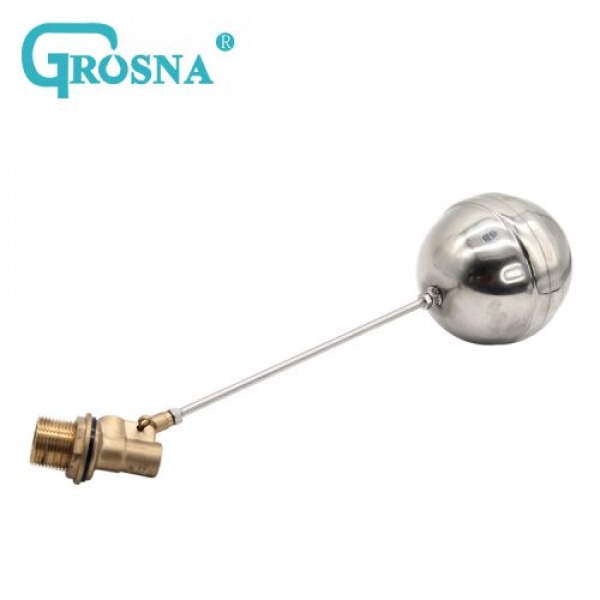 GROSNA ลูกลอยแท้งค์น้ำสเตนแลส ก้านทองเหลือง ขนาด 3/4" รุ่น GRFV101 สีสเตนเลส