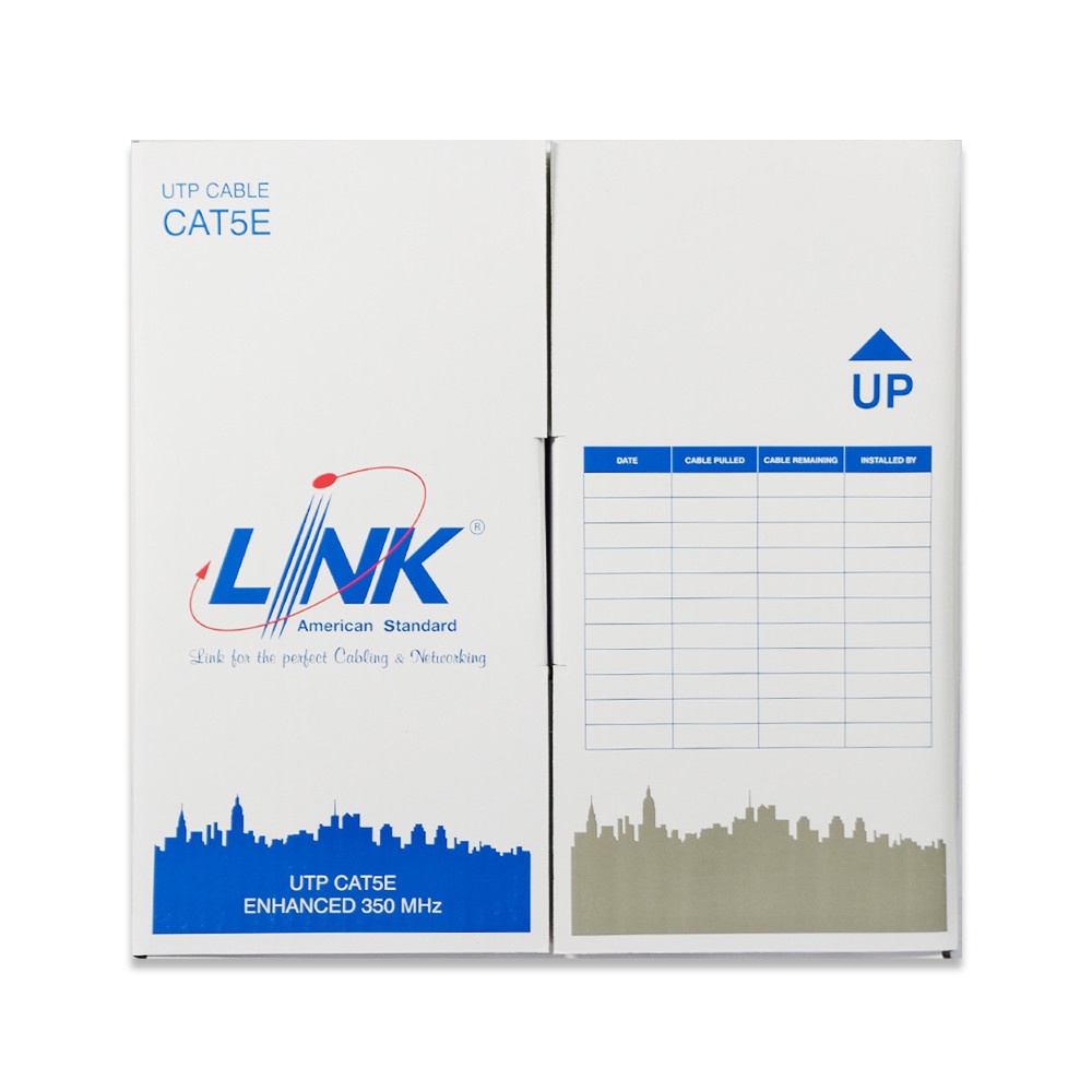 LINK สายแลน CAT5E UTP Enhanced CABLE รุ่น US-9015LSZH 305เมตร สีขาว